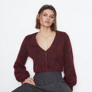 Zara Cropped Knit Cardigan